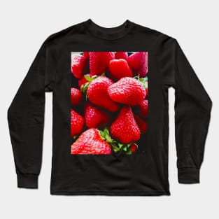 Juicy Red Strawberries Retro Aesthetic Photography Artwork Long Sleeve T-Shirt